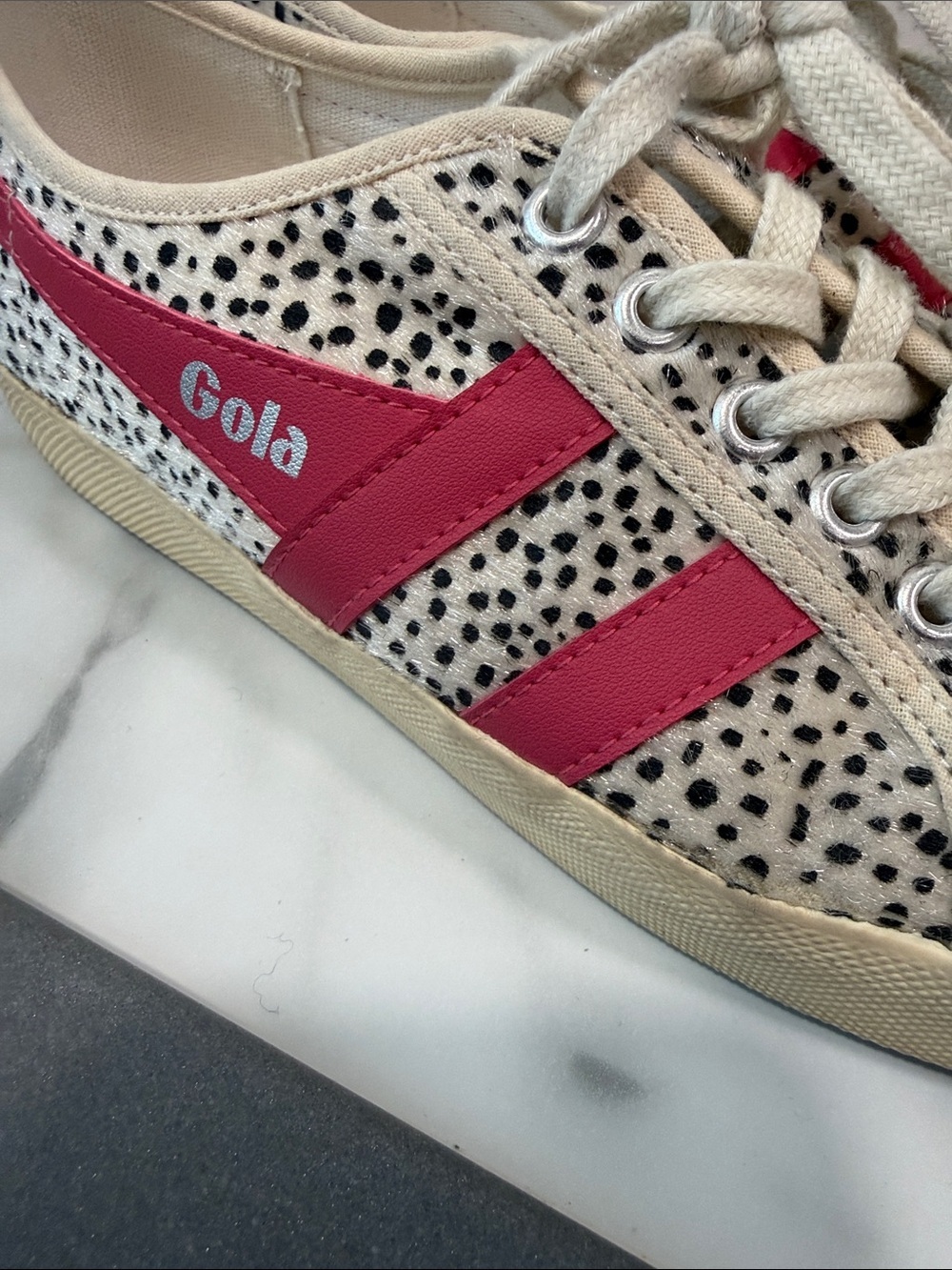Gola Coaster Pink Cream cheetah trainers Women’s Size 7 - Picture 8 of 12